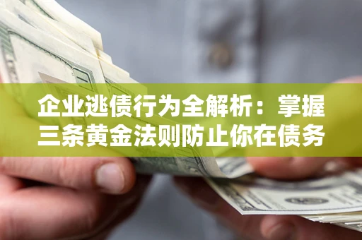 武汉企业逃债行为全解析：掌握三条黄金法则防止你在债务乱局中“踩雷”