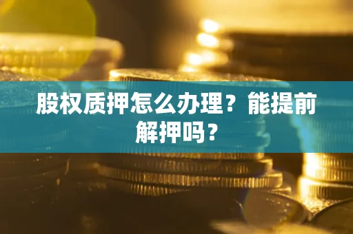武汉股权质押怎么办理？能提前解押吗？
