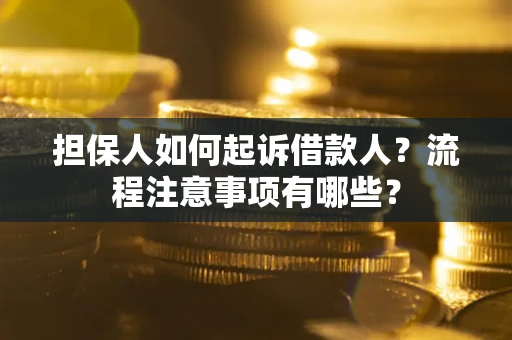 武汉担保人如何起诉借款人？流程注意事项有哪些？